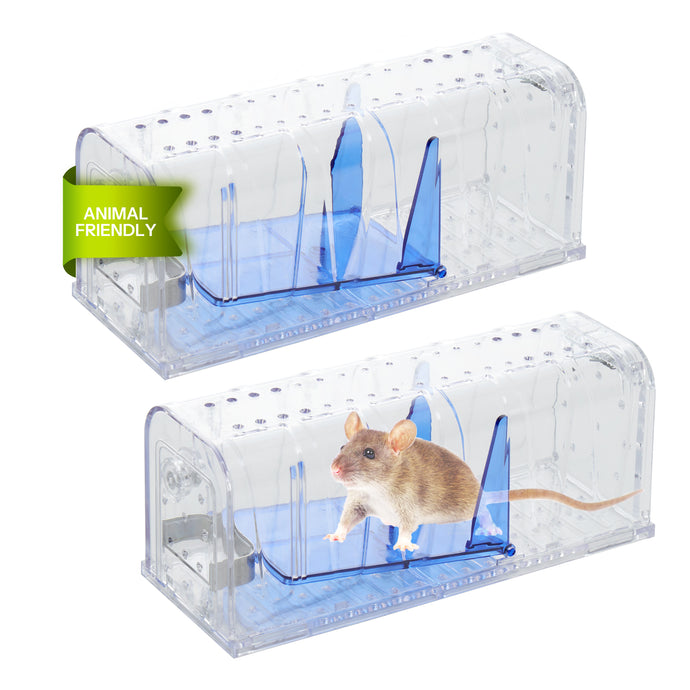 NEOPOO Mouse Traps Reusable Rat Traps for Indoors Safety Trap Sturdiness Highly Sensitive with Easy to lock and Use Design (2 Pieces/Blue)